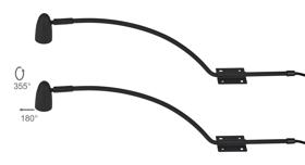 D1045BL  Lex (Set Of 2) Type A Over Cabinet 1 Light GU10 With Adjustable Head And 2m Cable (No Plug) Black
